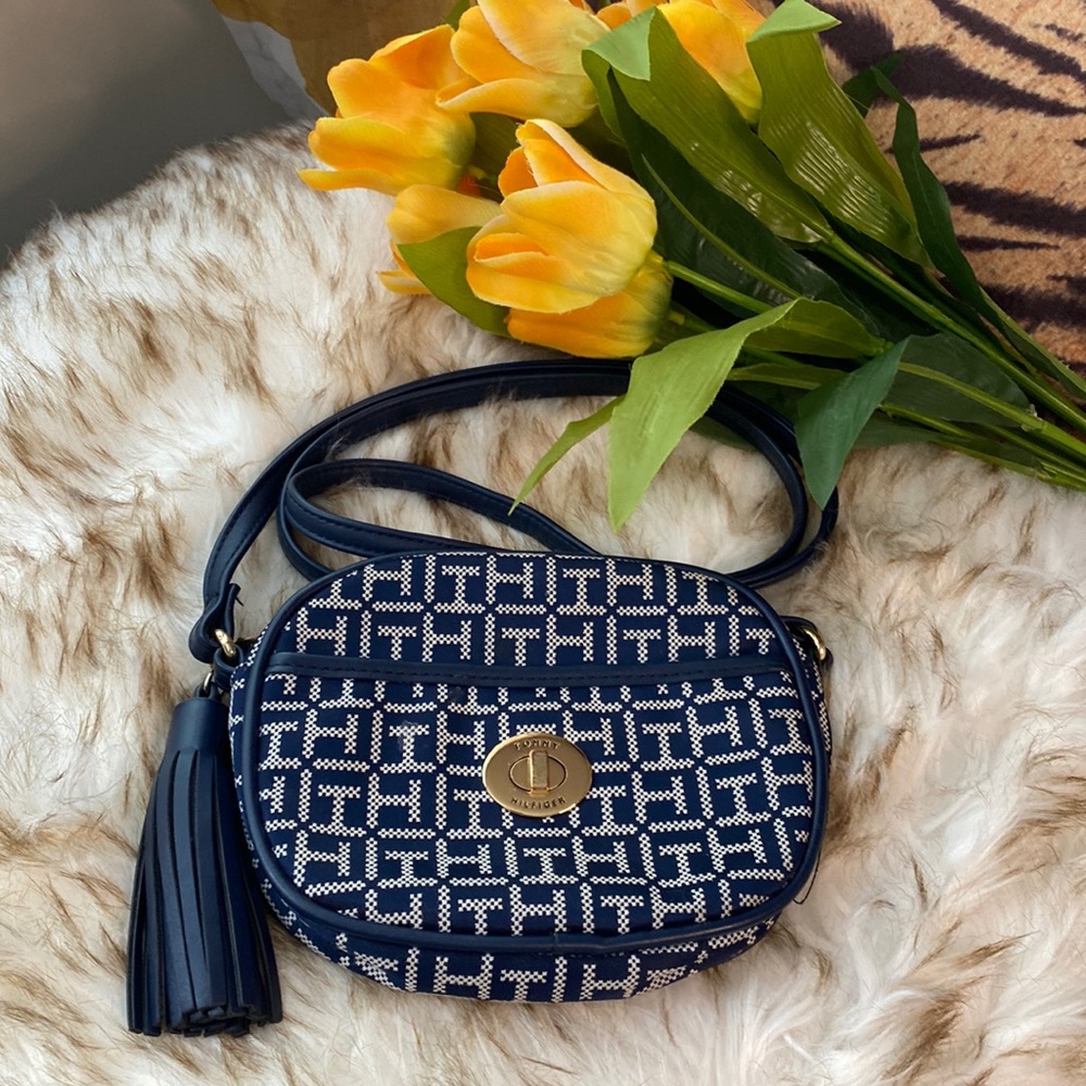 Tommy Hilfiger sling bag with tassle